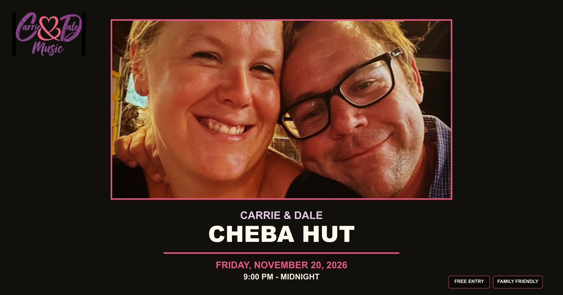 Carrie & Dale at Cheba Hut "Toasted" Subs event artwork